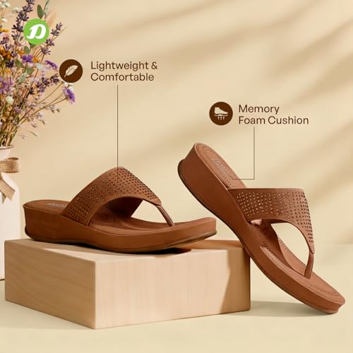 Image of DOCTOR EXTRA SOFT Women's Fashionable Stylish Orthopedic Memory Foam Thong Slippers /Flip Flops|Comfortable & Lightweight|Breathable & Anti-Slip| Casual Slip-on Sandals for Ladies /GirlsD-626