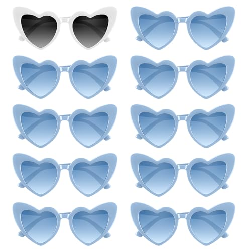4/6/8/10/12 Pack Bachelorette Sunglasses Heart Sunglasses Vintage Heart Shaped Glasses for Women Bridal Party Wedding