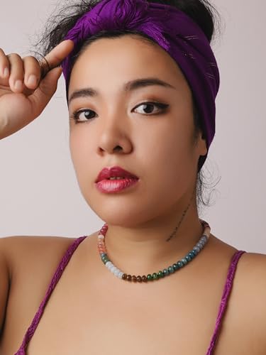 Sacina Trendy Boho Colorful Beaded Crystal Choker, Y2k Summer Beach Necklace, Boho Necklace, Hippie Jewelry, Christmas Jewelry Gift for Women4