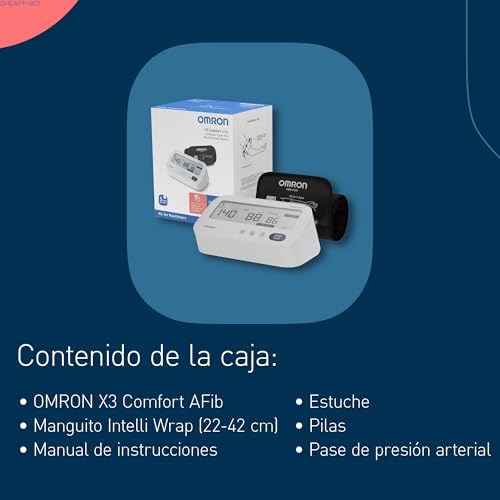 OMRON X3 Comfort AFib Tensiómetro de brazo para 2 Usuar...