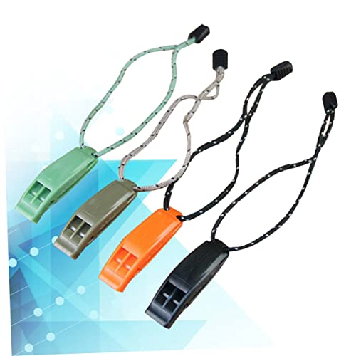 Yardwe 2 piezas silbatos de supervivencia con cordón miniatura 4