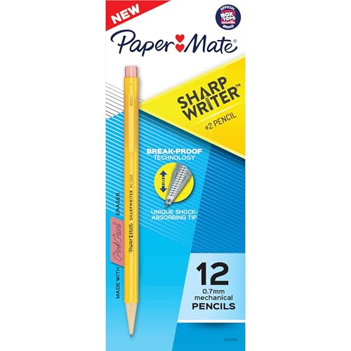 Paper Mate SharpWriter Mechanical Pencils, 0.7mm, HB #2, Yellow, 12 Count