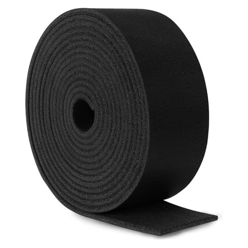 Jack&Chris 72.5 Inches Long Leather Straps for Crafts, 1 Inch Wide Full Grain Leather Strips for DIY Arts & Craft Projects, Fabric, Patch, Clothing, Jewelry, Black