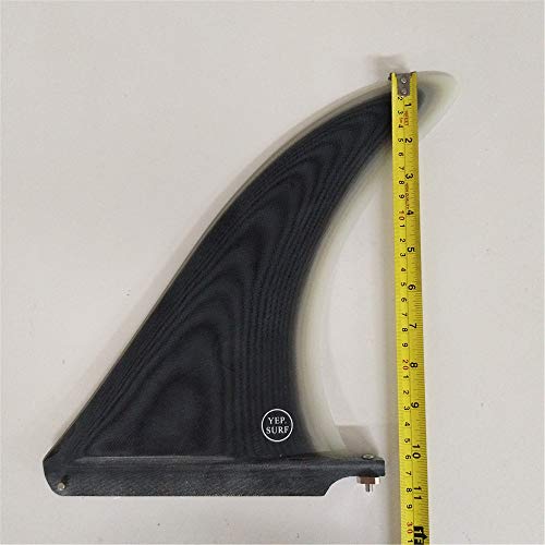 Upsurf Classic Surfboard Center Single Fin Fiberglass - 7 Inch - 10.25 Inch (Black 10.25 Inch) #TOP4