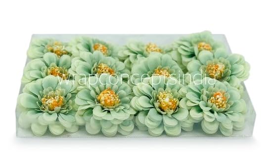 Image of WRAP Concepts Artificial Dahlia Flower Head for Home Decoration and Craft (Pistachio Green)