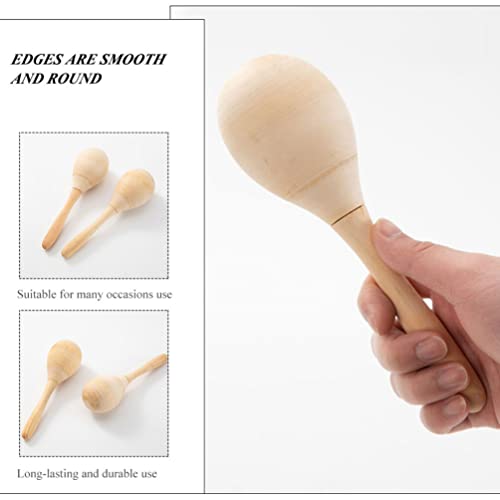 Supvox 12Pcs Unfinished Wooden Maracas Blank Wood Rumba Shaker Rattle Orff Hand Percussion Musical Instrument For Adults Kids Diy Painting #TOP3