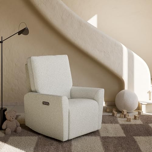 image for Storkcraft Santorini Deluxe Power Recliner Swivel Glider (Ivory Boucle