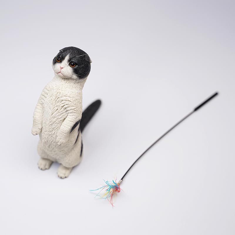 MMOS X JXK Standing Cat Statue Cat Figurine for Table Decor Durable Polyresin with Intricate Details Gifts for Mom Women Cat Lovers