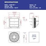 Iliving ILG8SF16V-T Wall-Mount Shutter Exhaust Fan, 16" - Variable Speed, Silver - Image 2