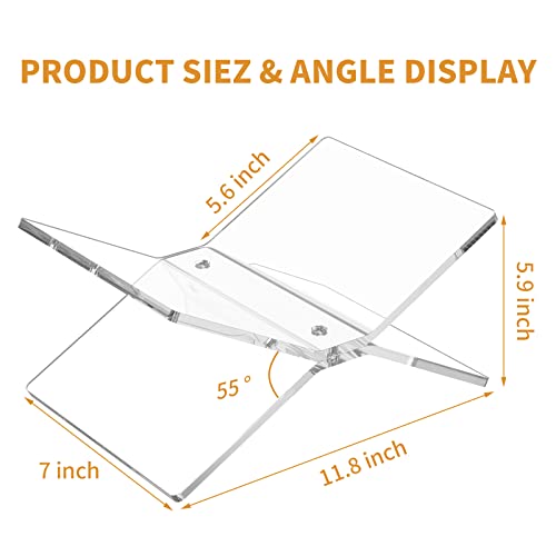Niubee Clear Acrylic Book Holder, 2 Piece Reading Stand Display For Textbooks,Recipe,Picture,Bible, Cookbook, Magazine Display(Clear, Transparency) #TOP3