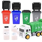 jeu de societe camion poubelle Expérience d'apprentissage interactive: cet ensemble de jouets de camion à poubelle offre un moyen attrayant pour les enfants de se renseigner sur la gestion des déchets et le recyclage..Les cartes flash illustrées incluses et 4 poubelles de chargeur arrière offrent un jeu éducatif pratique.