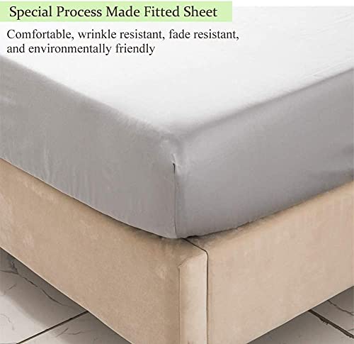 Fitted Sheet Only, 400 Thread Count For Adjustable Bed Split King, Colorfast Dyes & Shrink Resistant, Soft & Silky Sateen Weave For Home & Hotel (Twin Xl, Gray) #TOP5
