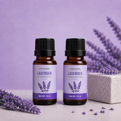 Image of Lavender Fragrance Oil | Premium Scented Oil for Diffuser, Humidifier, Aroma Burner, Potpourri, Candle Making, Soap Making & Home Fragrance | Pack of 2 (10+10 ml)
