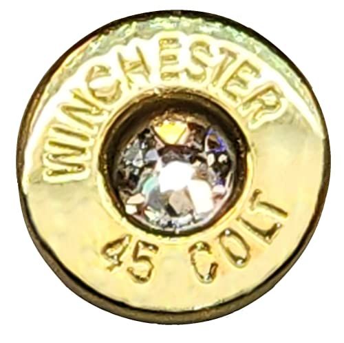 .45 Long Colt Brass Tie Pin With Swarovski Crystal- Clear (One From Those Shown In Photos) #TOP2