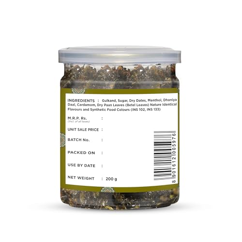 Image of Delight Foods Banarasi Meetha Paan Mukhwas Mouth Freshener, 200grams | Without Supari & Areca Nut | Sweet Paan Hygienically Packed Jar | Traditional Mukhwas