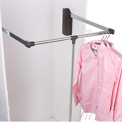 Wardrobe/Closet Lifter, Pull-Down Adjustable Width Hanger, Space Saving, Light Storage System With Aluminum Pole, Damping Soft Reset, Load 30Kg (Size : 450-600Mm) #TOP2