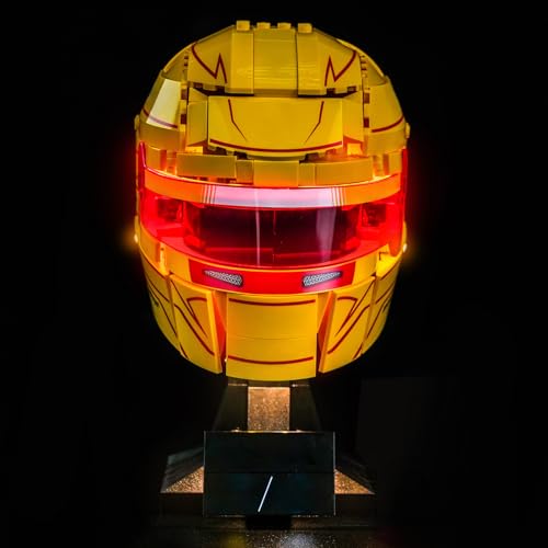 Image of LocoLee Light kit Compatible with Lego 43022 Scuderia Ferrari HP Lewis Hamilton Helmet- No Actual Model Only Lights, LED Lighting for LEGO Editions Display Collectors (Standard Version)