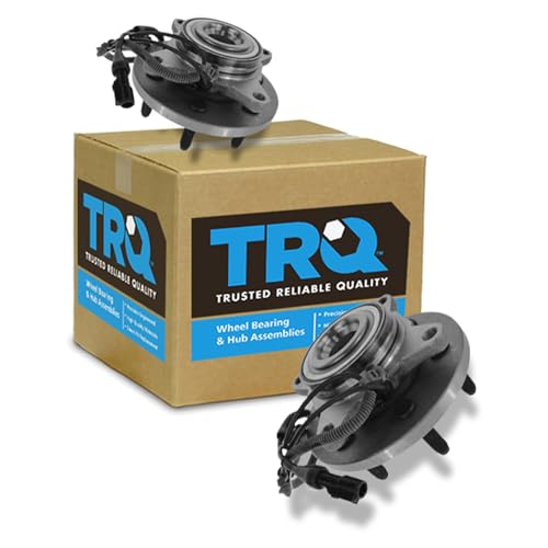 Image of TRQ Front Left and Right Wheel Bearing and Hub Assembly Set 2 Piece Compatible with 2009-2010 Ford F-150 Rear Wheel Drive 6 Lug Wheels