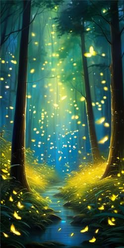 Diamond Painting Grand Format 40x80cm Forêts Lucioles DIY T-9051