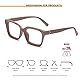YUELUQU Rechteckige große Rahmen Brille Damen Fake brille Brillenfassungen UV400 Schutz Brille Ohne Stärke (Kaffee)