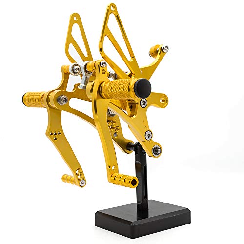 Fxcnc Cnc 04-06 R1 Billet Motorcycle Rearset Foot Pegs Rear Set Footrests Fully Adjustable Foot Boards Compatible With Yzf R1 2004 2005 2006 #TOP3