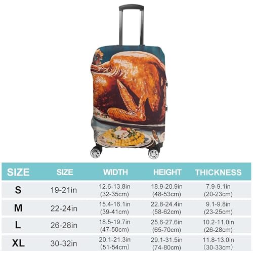 Vintage Thanksgiving Table Luggage Covers Washable Travel Suitcase Cover Elastic Baggage Protector2
