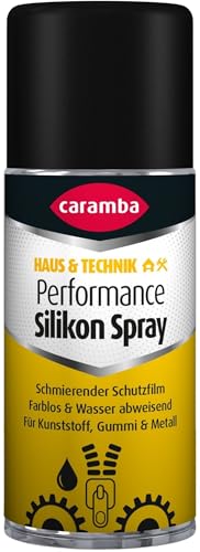 Caramba Performance Silikon Spray, Gleitspray zum Pflegen und Schützen, Schmieröl für Kunststoff, Gummi und Metall, Farblos und Geruchsarm, Mono-Sprühkopf, 100 ml