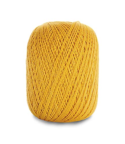 Image of CIRCULO Anne Yarn for Crocheting & Knitting, 100% Mercerized Brazilian Virgin Cotton, Soft Fingering Weight, 547 Yds, 5.19 Oz - Color 7030 Mustard
