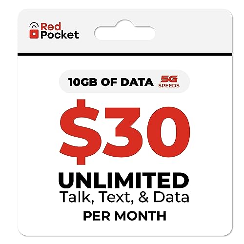 Best Buy! Red Pocket Mobile 30/Month Phone Plan, Free SIM Card for AT