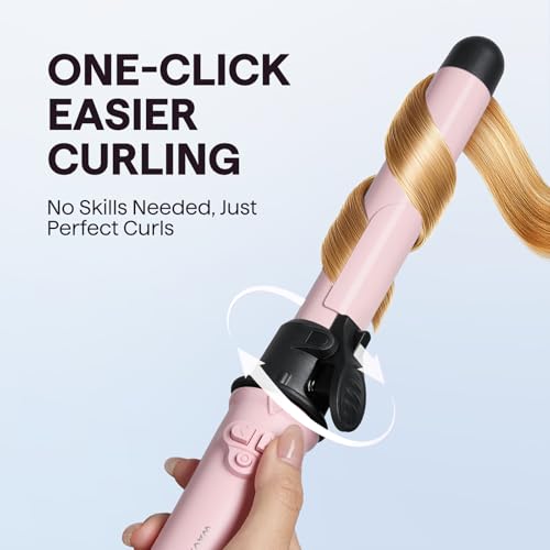 image for Wavytalk Rotating Curling Iron, 1 Inch Automatic Waver for Effortless 