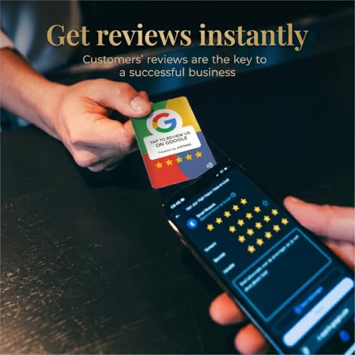 Image of Google Review NFC Card | Get More 5-Star Reviews Instantly | Tap to Review Card for Business | QR + NFC | No App Needed | Works on All Phones