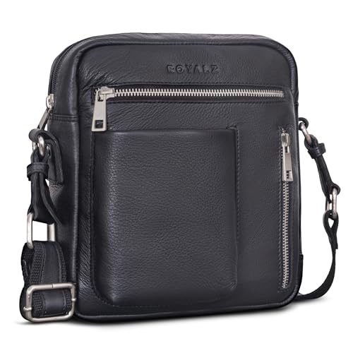 ROYALZ 'Antonio' Herrentasche Leder klein im Vintage Look - kleine Männer Umhängetasche...
