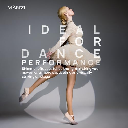 MANZI Shimmer Dance Tights Adults Shimmery Footed Womens Tights2