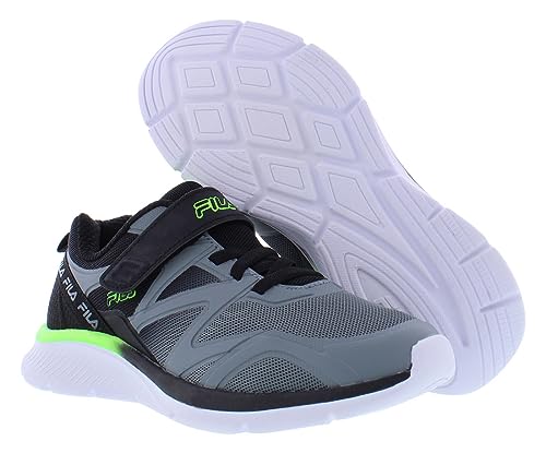 Fila Galaxia 5 Strap Y Boys ToddlerYouth Sneaker 105 M US Little Kid GreyBlackSafety Green2