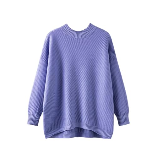 Suéter de punto para mujer manga larga estilo vintage holgado