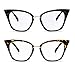 ZUVGEES 2 Pack Womens Cute Oversized Cat Eye Blue Light Blocking Reading Glasses Fashion Eyeglass Frames Large lens Computer Readers(Black+Tortoiseshell, 2.75)