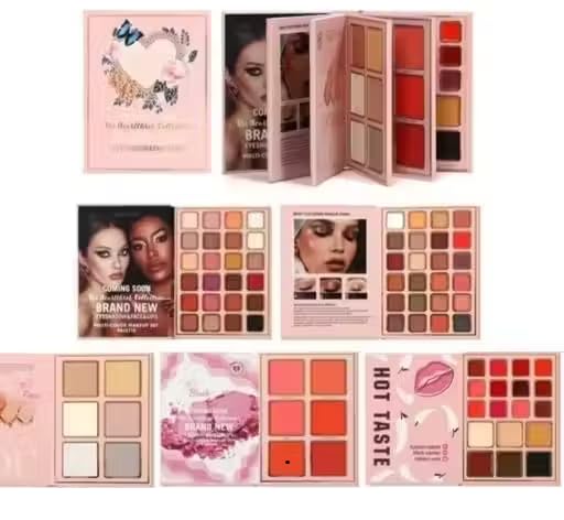 Kamz 5in1 Book-Style Foldable Makeup Palette Set,Portable & Long-Lasting | Multiple Shades, Blush Included, Matte & Shimmer, All-in-One Kit, Women's Cosmetics-image-45