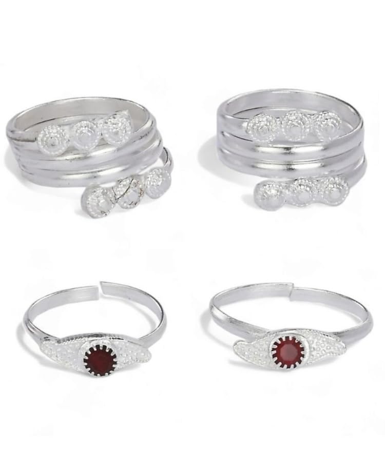 2 Pair Combo Brass Toe Ring-picture-51