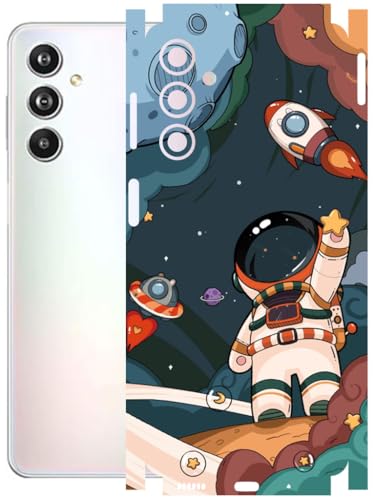 Image of AtOdds - Full Body Back Screen Guard Protector Film - Lamination Wrap Skin Sticker Compatible with Samsung Galaxy F54 (5G) | Scratchproof Matte Finish (Space)