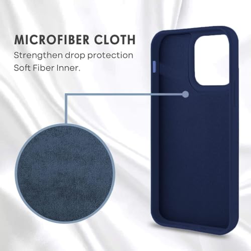 Image of DIZORO Compatible for iPhone 15 Pro Case 6.1, Slim Liquid Silicone Case 3 Layers Full Covered Soft Gel Rubber Phone Case Protective Cover 6.1 Inch - Blue
