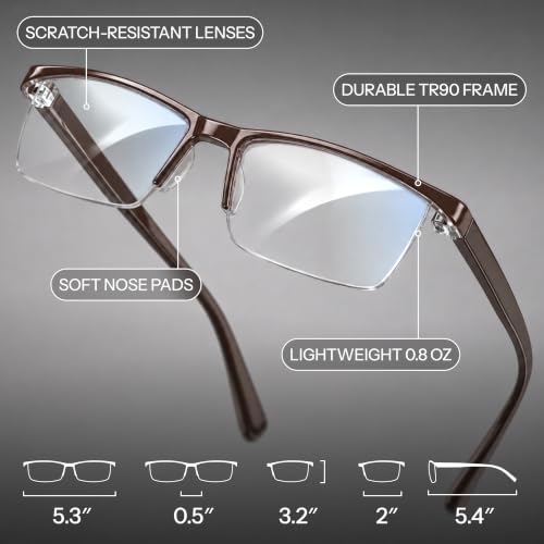 Image of Gaoye Executive Style Reading Glasses Men - Durable Readers with Blue Light Filtering- Comfortable Fit with TR90 Frames