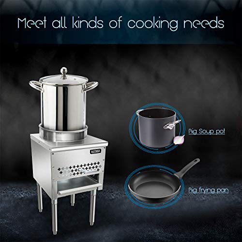 Kitma 16" Gas Wok Range - Commercial Natural Gas Cooking Range- Restaurant Equipment, 110,000 Btu #TOP2