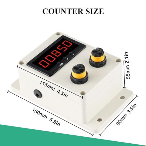 YMJOINMX Bidirectional People Counter, Digital 0-99999, IR Sensor, 100-240V