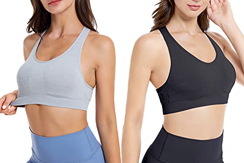 SEGRILA Women’s Sports Bras Multipack Workout Bras Padded Racerback Yoga Bras - Image 4