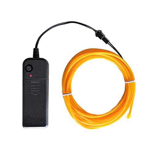 Image of dobestyou Yellow EL Wire - 3m Glow-in-The-Dark Electroluminescent Wire with Controller, Waterproof Flexible Light Strip for Halloween Costumes, Cosplay, Rave Parties & DIY Nighttime Decorations