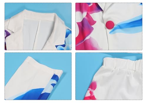 Sexy Blazer Shorts Suits for Women Floral Open Front Blazers Business Casual Shorts 2 Piece Set4