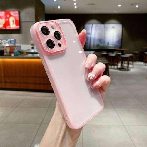 Coque iPhone 14 Plus antichoc silicone transparent rose résolvant la vulnérabilité de l'objectif