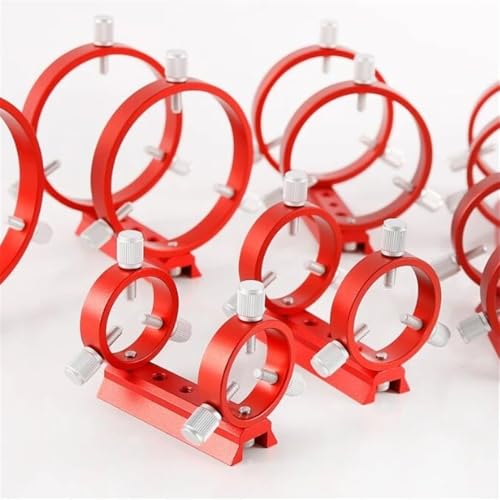 Anillos guía de 102 mm para telescopios con placa y tornillos en rojo 6