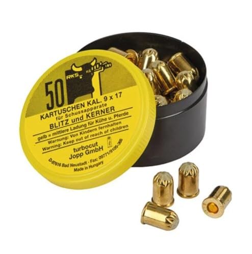 Genérico Cartuchos para Trampa Pistola para Topos 50 Unidades. Calibre 9x17.