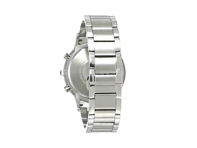 emporio armani men's ar2434 dress silver watch Emporio Armani Classic Chronograph Black Dial Silver Steel Strap Watch For Men